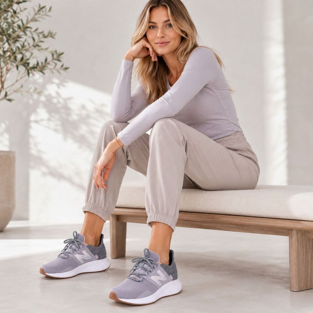 NEW BALANCE Women's New Sneakers 10 ROAV Gray Pink Running Fresh Foam WROAVTP